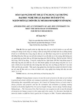 Đào tạo ngành mỹ thuật ứng dụng tại trường Đại học nghệ thuật, Đại học Huế đáp ứng nguồn nhân lực đối với các nhà doanh nghiệp tuyển dụng