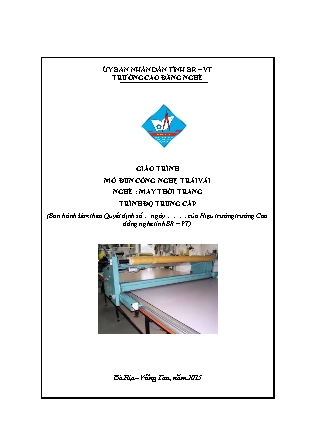Giáo trình May và thiết kế thời trang: Công nghệ trải vải Giáo trình May và thiết kế thời trang: Công nghệ trải vải