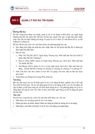 Giáo trình Ngân hàng thương mại 2 - Bài 3: Quản lý rủi ro tín dụng