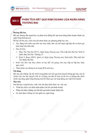 Giáo trình Ngân hàng thương mại 2 - Bài 5: Phân tích kết quả kinh doanh của ngân hàng thương mại