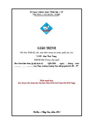 Giáo trình Thiết kế, cắt, may thời trang áo sơmi, quần âu, váy Giáo trình Thiết kế, cắt, may thời trang áo sơmi, quần âu, váy