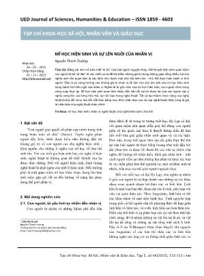Mĩ học hiện sinh và sự lên ngôi của nhân vị