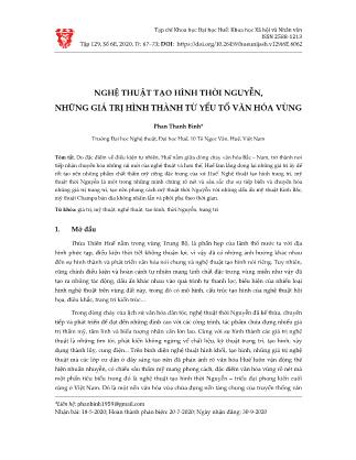 Nghệ thuật tạo hình thời Nguyễn, những giá trị hình thành từ yếu tố văn hóa vùng