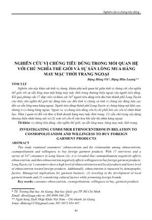 Nghiên cứu vị chủng tiêu dùng trong mối quan hệ với chủ nghĩa thế giới và sự sẵn lòng mua hàng may mặc thời trang ngoại Nghiên cứu vị chủng tiêu dùng trong mối quan hệ với chủ nghĩa thế giới và sự sẵn lòng mua hàng may mặc thời trang ngoại