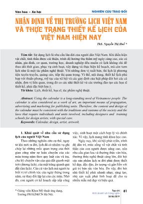 Nhận định về thị trường lịch Việt Nam và thực trạng thiết kế lịch của Việt Nam hiện nay Nhận định về thị trường lịch Việt Nam và thực trạng thiết kế lịch của Việt Nam hiện nay