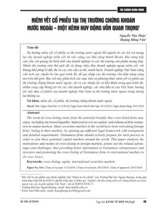Niêm vét cổ phiếu tại thị trường chứng khoán nước ngoài - Một kênh huy động vốn quan trọng