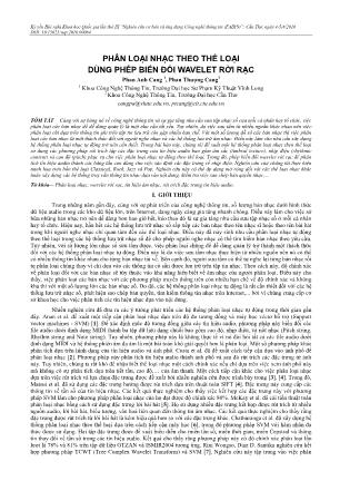 Phân loại nhạc theo thể loại dùng phép biến đổi wavelet rời rạc