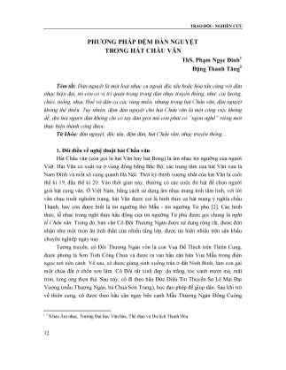 Phương pháp đệm đàn nguyệt trong hát Chầu văn