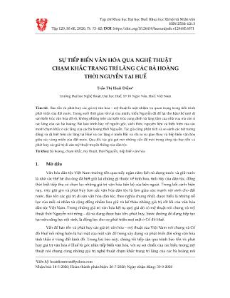 Sự tiếp biến văn hóa qua nghệ thuật chạm khắc trang trí lăng các bà hoàng thời Nguyễn tại Huế