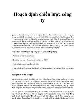 Tài liệu Hoạch định chiến lược công ty Tài liệu Hoạch định chiến lược công ty