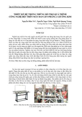 Thiết kế hệ thống nhúng hỗ trợ quá trình công nghệ dệt trên máy đan len phẳng 2 giường kim Thiết kế hệ thống nhúng hỗ trợ quá trình công nghệ dệt trên máy đan len phẳng 2 giường kim