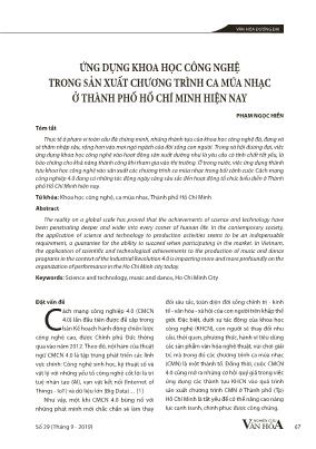Ứng dụng khoa học công nghệ trong sản xuất chương trình ca múa nhạc ở thành phố Hồ Chí Minh hiện nay