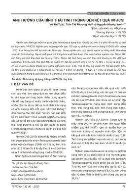 Ảnh hưởng của hình thái tinh trùng đến kết quả IVF/ICSI