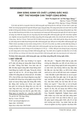 Ánh sáng xanh và chất lượng giấc ngủ: một thử nghiệm can thiệp cộng đồng