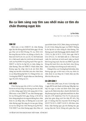 Ba ca lâm sàng suy tim sau nhồi máu cơ tim do chấn thương ngực kín