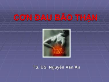 Bài giảng Cơn đau bão thận - Nguyễn Văn Ân