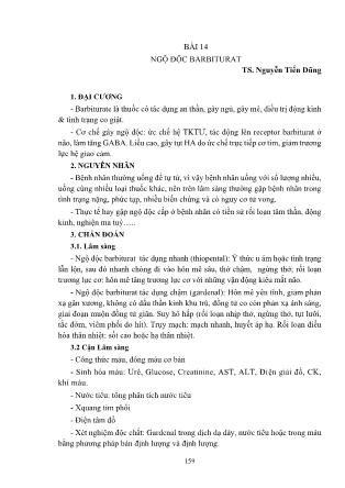 Bài giảng Ngộ độc barbiturat
