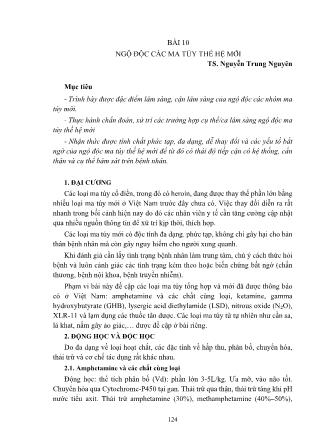 Bài giảng Ngộ độc các ma túy thế hệ mới