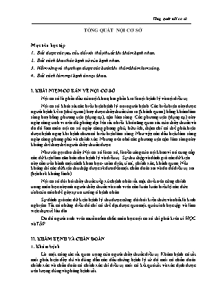 Bài giảng Nội cơ sở 1 - Bài 1: Tổng quát nội cơ sở