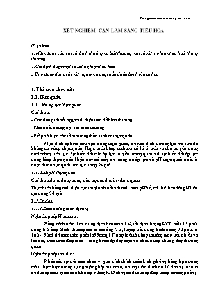 Bài giảng Nội cơ sở 1 - Bài 10: Xét nghiệm cận lâm sàng tiêu hoá