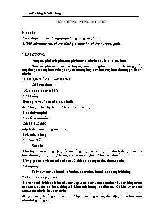 Bài giảng Nội cơ sở 1 - Bài 4: THội chứng nung mủ phổi