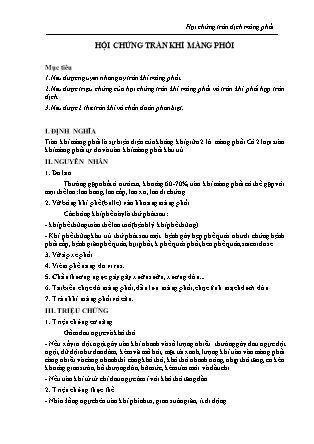 Bài giảng Nội cơ sở 1 - Bài 5: Hội chứng tràn khí màng phổi