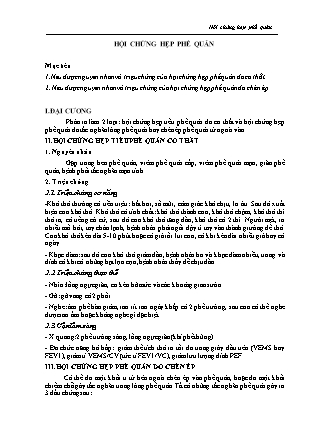 Bài giảng Nội cơ sở 1 - Bài 6: Hội chứng hẹp phế quản Bài giảng Nội cơ sở 1 - Bài 6: Hội chứng hẹp phế quản