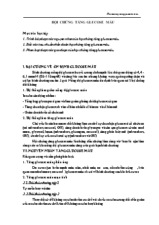 Bài giảng Nội cơ sở 1 - Bài 8: Hội chứng tăng glucose máu Bài giảng Nội cơ sở 1 - Bài 8: Hội chứng tăng glucose máu
