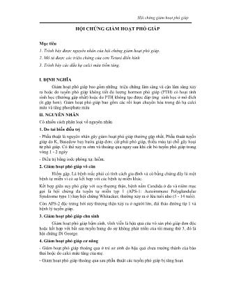 Bài giảng Nội cơ sở 2 - Bài 4: Hội chứng giảm hoạt phó giáp