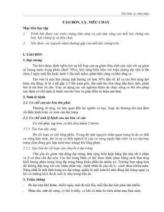 Bài giảng Nội cơ sở 2 - Bài 6: Táo bón, lỵ, tiêu chảy