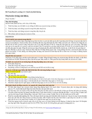 Bài giảng Sản phụ khoa 1 - Bài Team-Based Learning 4-4: Chuyển dạ bình thường - Bài: Oxytocics trong sản khoa