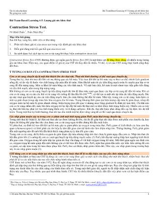 Bài giảng Sản phụ khoa 1 - Bài Team-Based Learning 4-5: Lượng giá sức khỏe thai - Bài: Contraction Stress Test