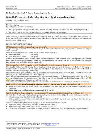Bài giảng Sản phụ khoa 1 - Bài Team-Based Learning 4-7: Quản lý tăng huyết áp trong thai kỳ - Bài: Quản lý tiền sản giật: thuốc chống tăng huyết áp và magnesium sulfate