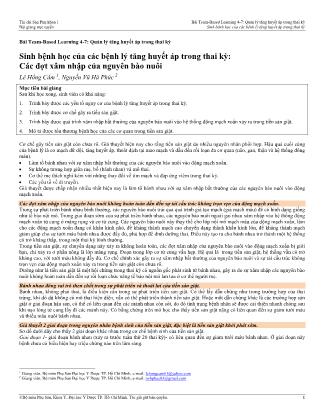 Bài giảng Sản phụ khoa 1 - Bài Team-Based Learning 4-7: Quản lý tăng huyết áp trong thai kỳ - Bài: Sinh bệnh học của các bệnh lý tăng huyết áp trong thai kỳ: Các đợt xâm nhập của nguyên bào nuôi