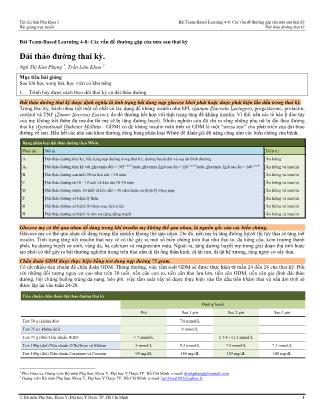 Bài giảng Sản phụ khoa 1 - Bài Team-Based Learning 4-8: Các vấn đề thường gặp của nửa sau thai kỳ - Bài: Đái tháo đường thai kỳ