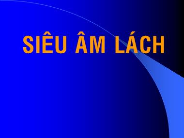 Bài giảng Siêu âm lách