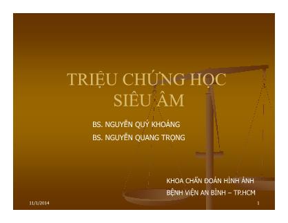 Bài giảng Triệu chứng học siêu âm