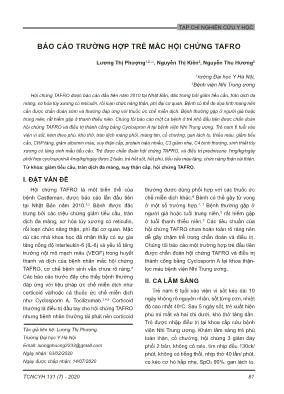 Báo cáo trường hợp trẻ mắc hội chứng TAFRO