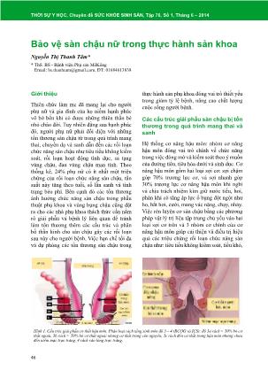 Bảo vệ sàn chậu nữ trong thực hành sản khoa Bảo vệ sàn chậu nữ trong thực hành sản khoa