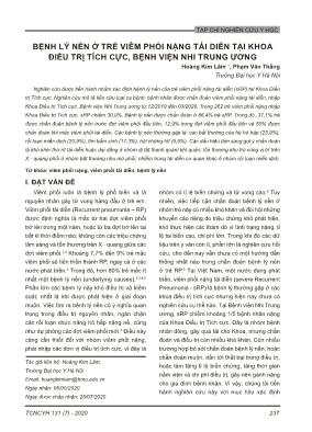 Bệnh lý nền ở trẻ viêm phổi nặng tái diễn tại khoa điều trị tích cực, Bệnh viện Nhi Trung Ương