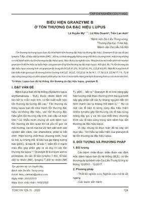 Biểu hiện granzyme B ở tổn thương da đặc hiệu lupus
