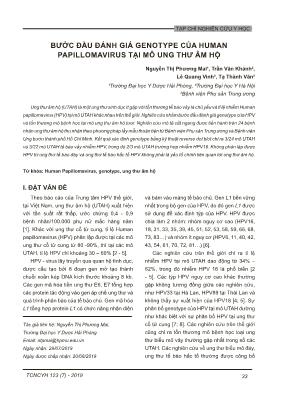 Bước đầu đánh giá genotype của human papillomavirus tại mô ung thư âm hộ Bước đầu đánh giá genotype của human papillomavirus tại mô ung thư âm hộ