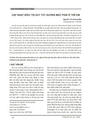 Cập nhật điều trị suy tủy xương mắc phải ở trẻ em