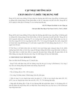 Cập nhật hướng dẫn chẩn đoán và điều trị rung nhĩ