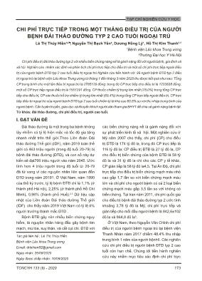 Chi phí trực tiếp trong một tháng điều trị của người bệnh đái tháo đường typ 2 cao tuổi ngoại trú