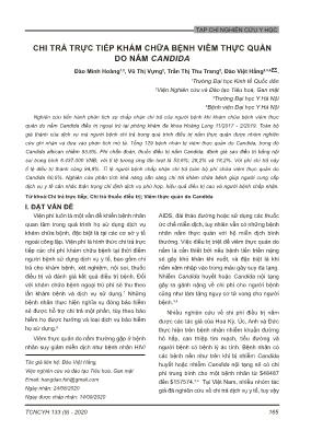Chi trả trực tiếp khám chữa bệnh viêm thực quản do nấm Candida