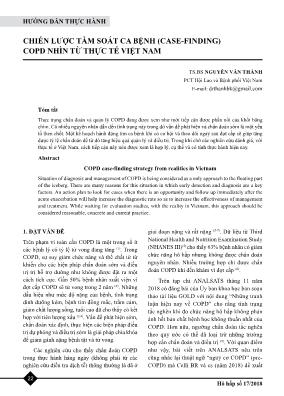 Chiến lược tầm soát ca bệnh (Case-Finding) COPD nhìn từ thực tế Việt Nam