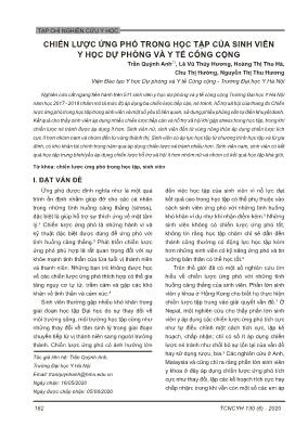 Chiến lược ứng phó trong học tập của sinh viên y học dự phòng và y tế công cộng