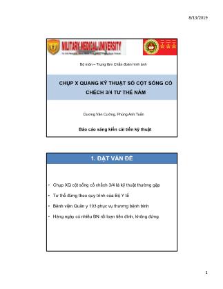 Chụp X quang kỹ thuật số cột sống cổ chếch 3/4 tư thế nằm Chụp X quang kỹ thuật số cột sống cổ chếch 3/4 tư thế nằm