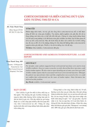Corticosteroid và biến chứng đứt gân gót: tường thuật 01 CA